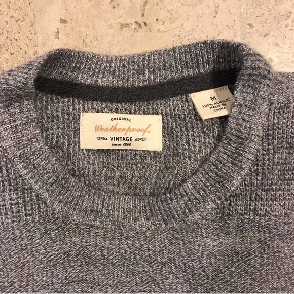 NWOT Weatherproof Men's Gray Acrylic Sweater Size M - Picture 3 of 6